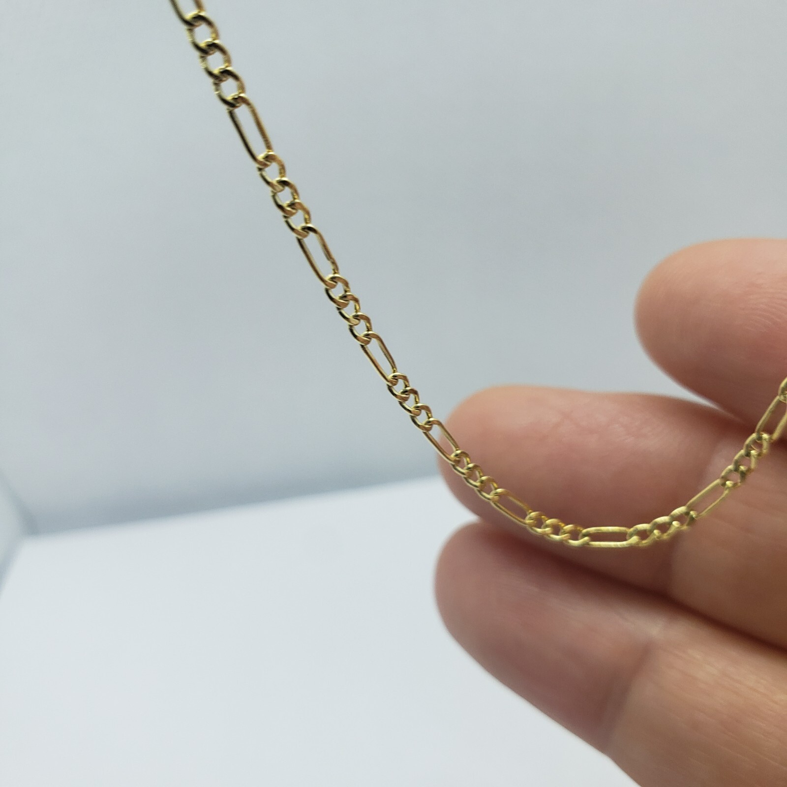 10K Yellow Gold Hollow Figaro Link Chain Necklace Bracelet 2mm-5.5mm 7″ ~ 30″
