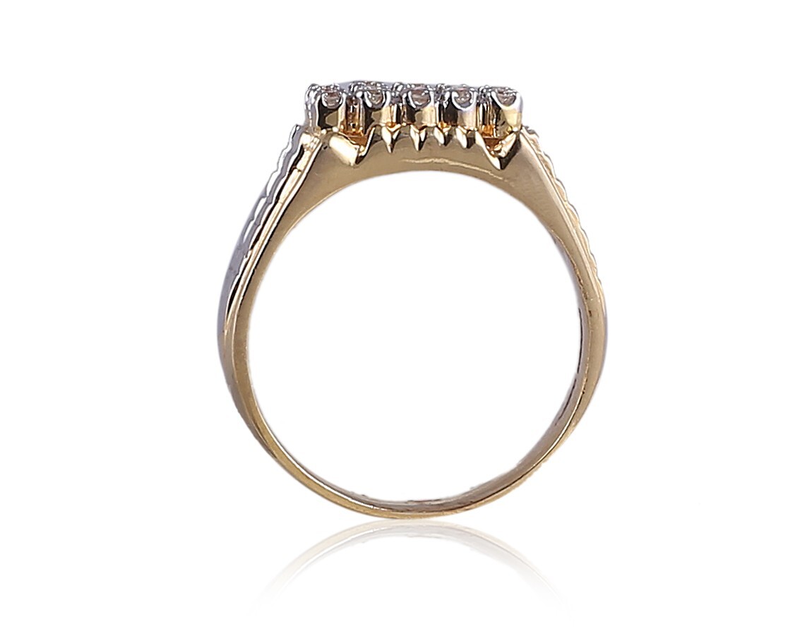 1/2 Cts Round Brilliant Cut Diamonds 15-Stone Men’s Anniversary Ring In 14K Gold