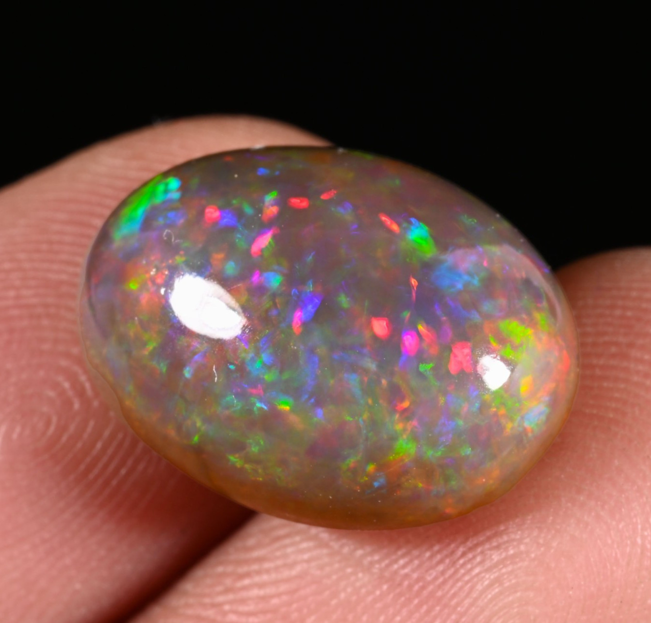 7.60 Ct Natural Ethiopian Opal Multi Fire Opal Cabochon Loose Gemstone 16x12x7mm