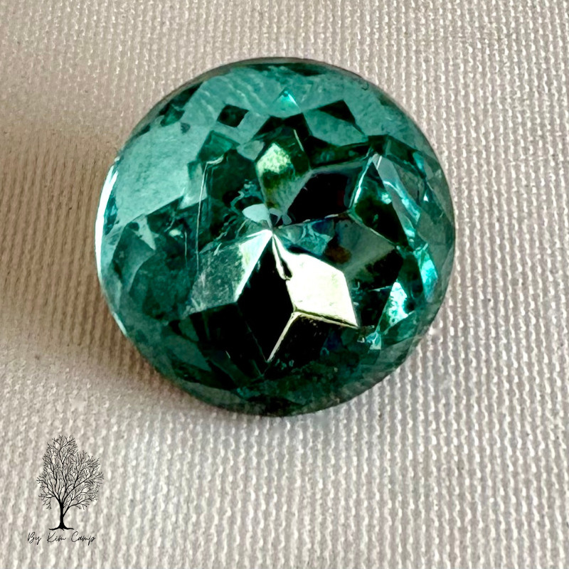Vintage Czech NOS 20mm Aquamarine Glass Rhinestones Gold Foil Back Lot of 12