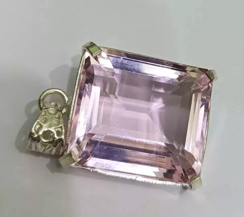 201 Ct GIE Certified Natural Pink Topaz 925 Solid Silver Pendant Loose Gemstone