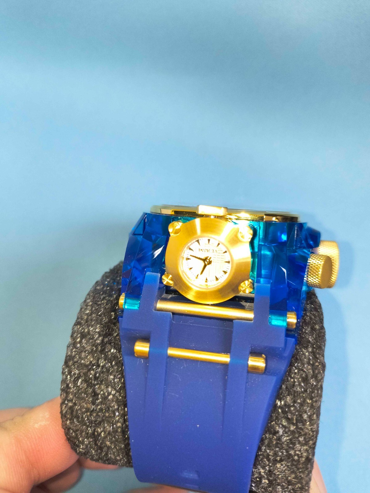 Invicta 46476 Men’s 52mm Bolt Zeus Magnum Anatomic Dual Mov’t Chrono Blue Watch