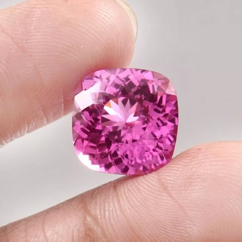 Certified Pink Sapphire Cushion Unheated Extreme Jewelry Making Gemstone 8.19 Ct