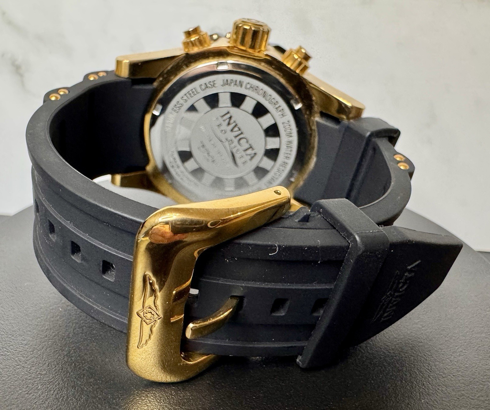 Invicta Pro Diver 23702 Men’s 50mm Chronograph Gold Black Carbon Fiber Watch
