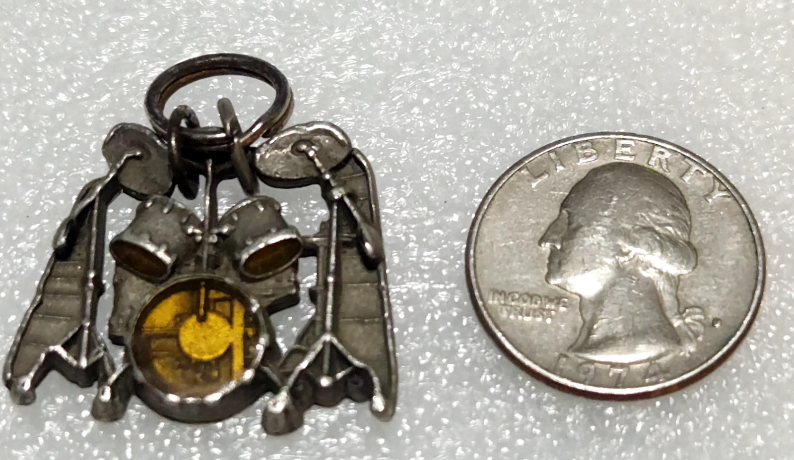 Future Primitive Drum Set Kit Pin Brooch Dark Silver Tone Musician