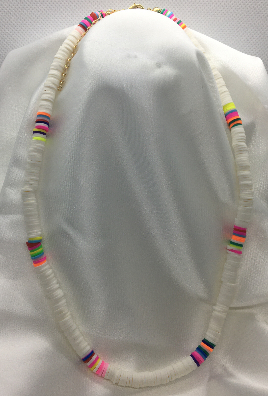 Handmade Heishi 18″ Choker Bracelet Anklet Multicolor African Vinyl New 3638