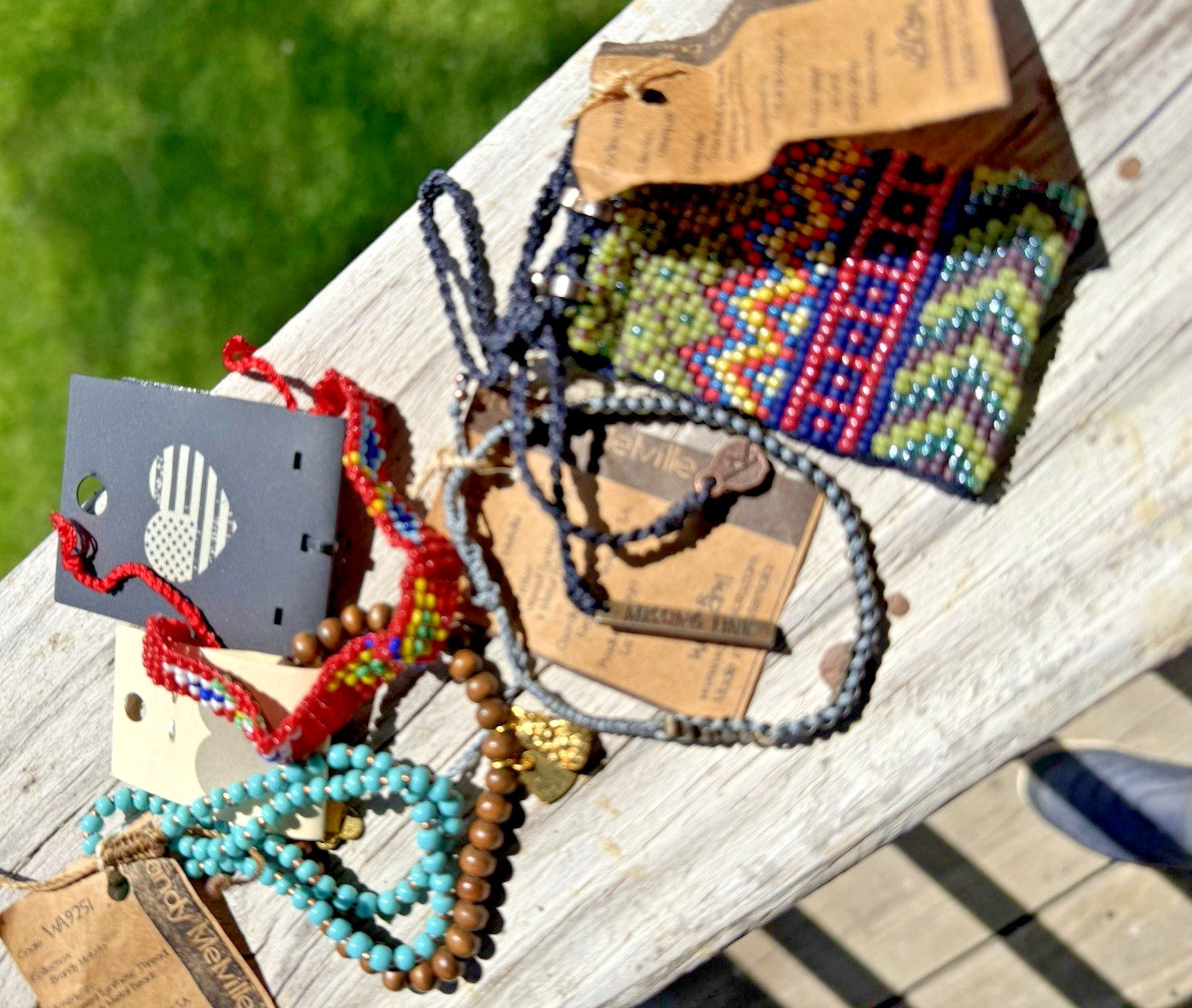 WAKAMI Brandy Melville Beaded Bracelet LOT Beads Hemp Cord Style Guatemala NWTs