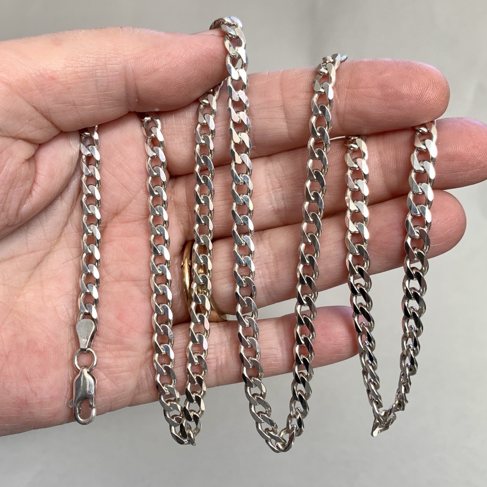Sterling Silver 925 Chain Necklace Curb Link 28” 71cm 36g Mens Womens 5mm Wide