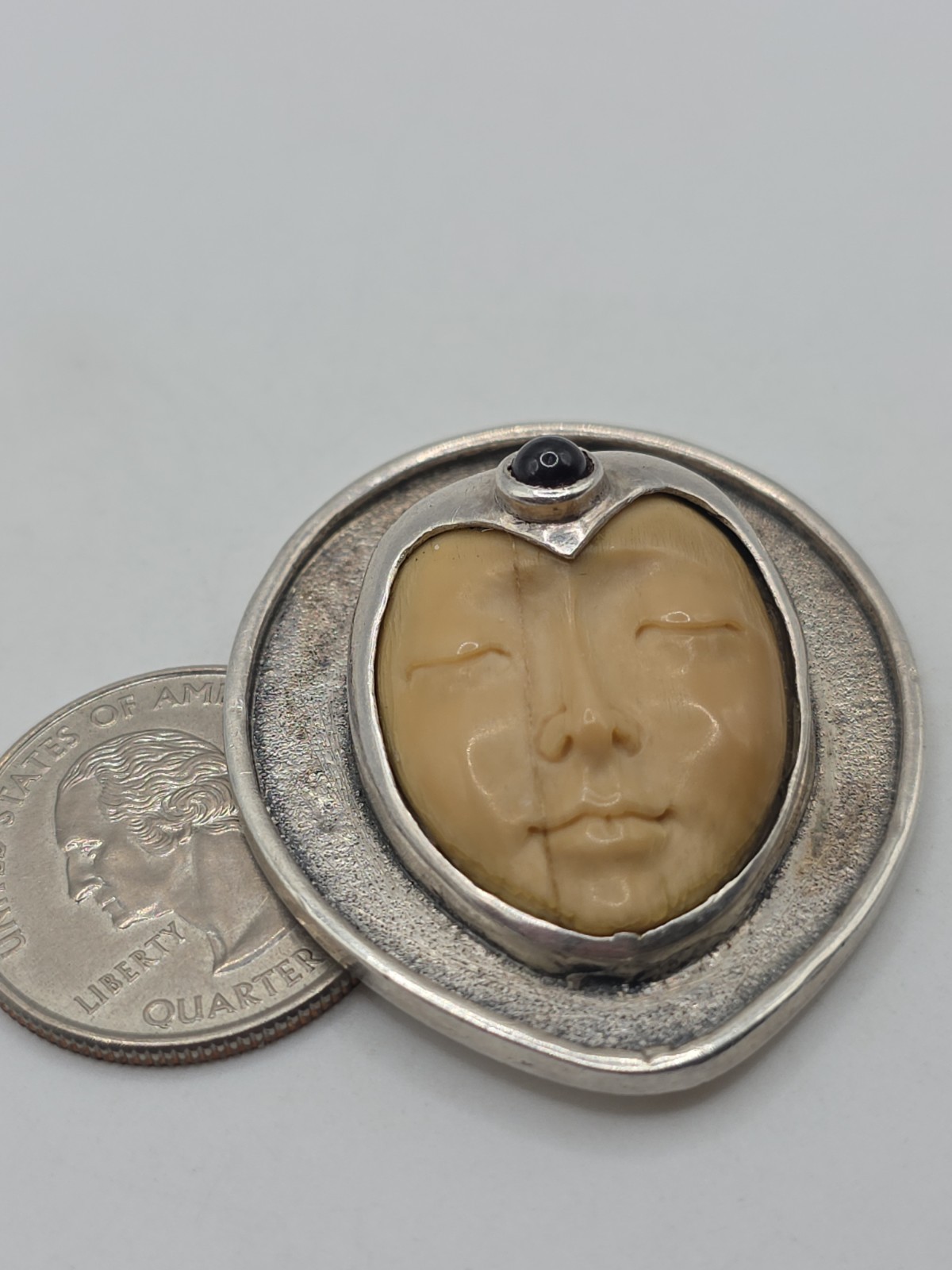 Sterling Silver 925 Sajen Moon God Amethyst Pendant 19.6g – Read