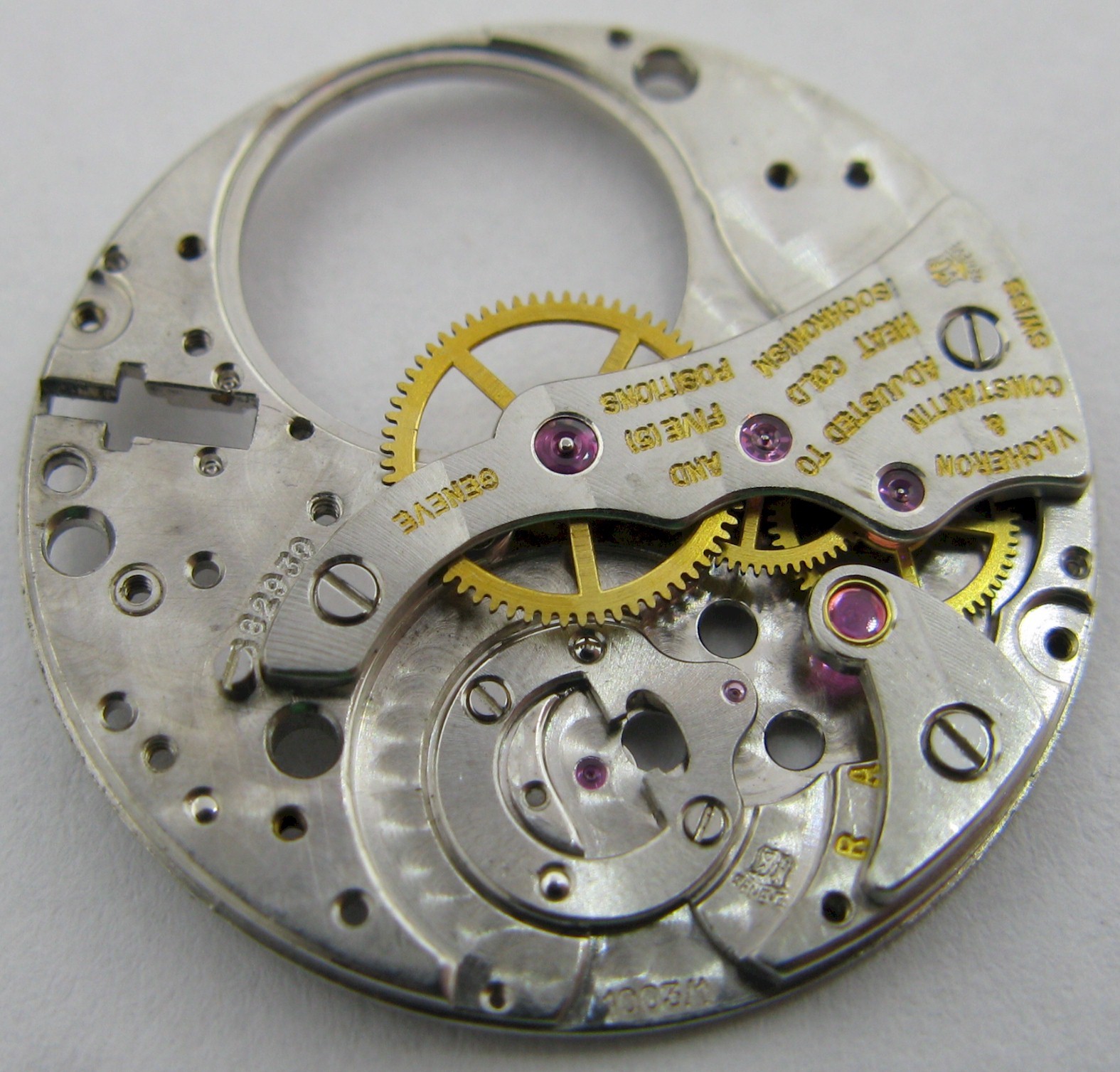 Vacheron Constantin 1003 part: complete main plate + bridges & 3 gears