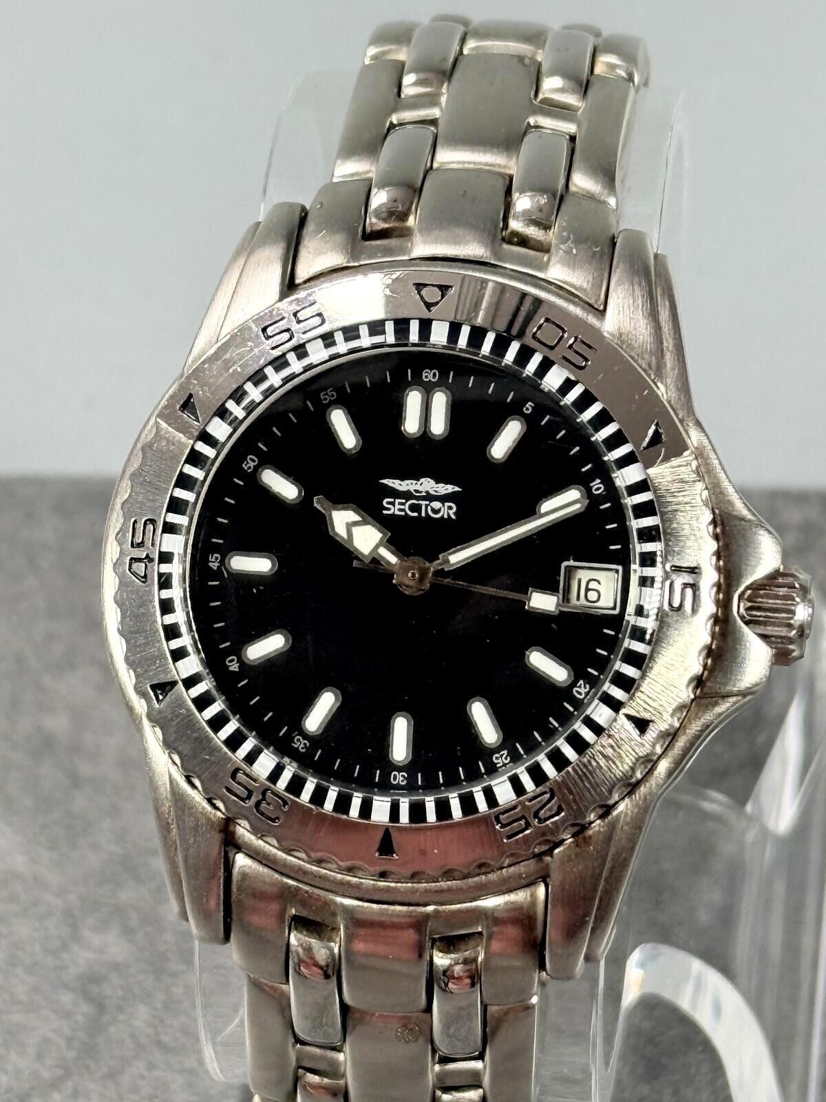 Sector Men’s 38mm Automatic Black Dial Diver Style Watch Stainless Steel Date￼