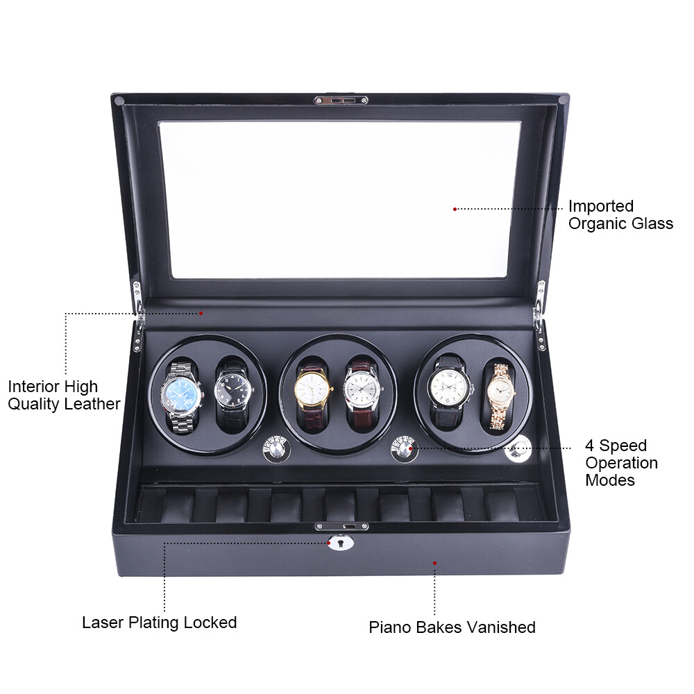 Automatic 6+7/8+9 Watch Winder Storage Display Box With Super Quiet Motors Gift