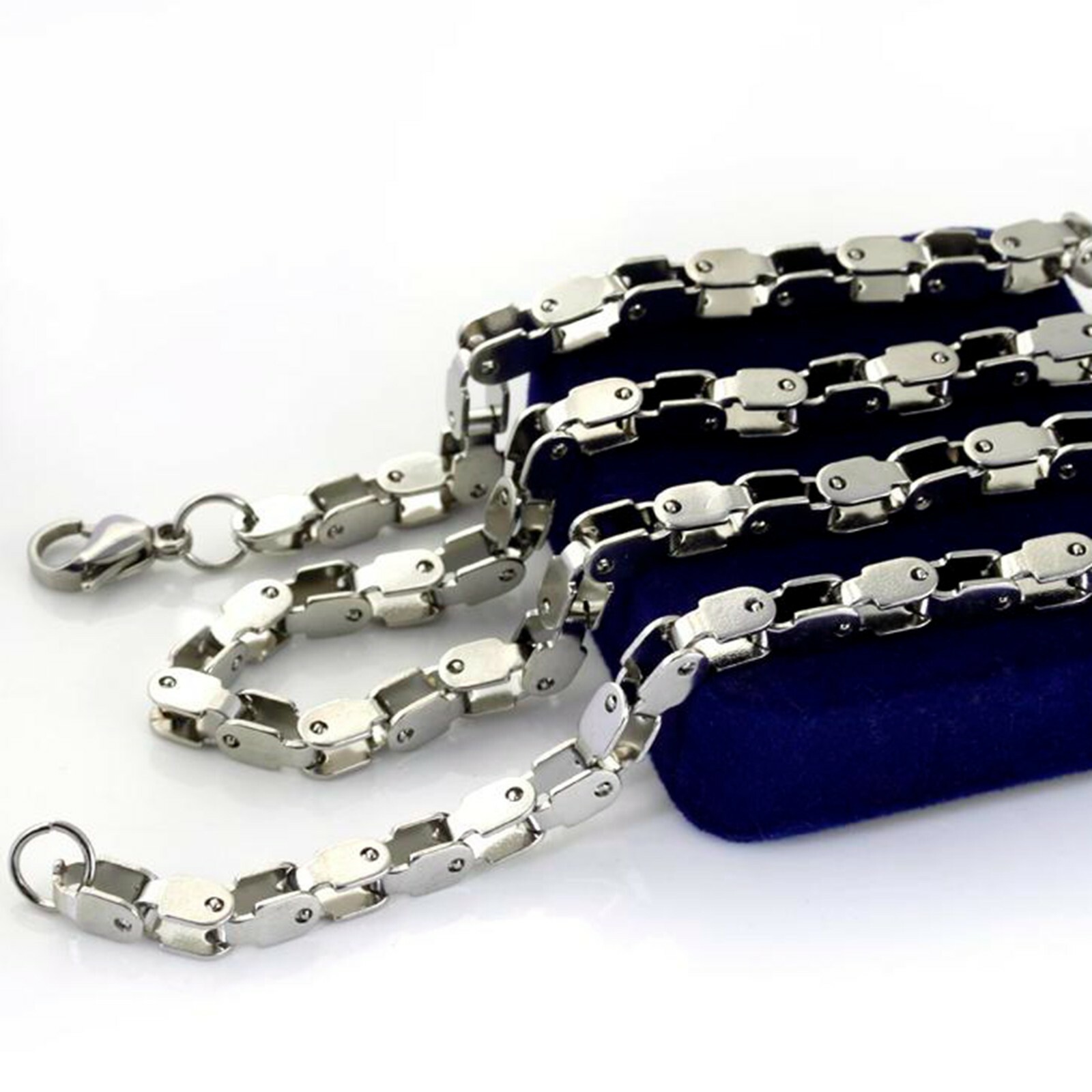 Mens bike Necklace 5mm Stainless Steel Box chain fashion bicycle chain