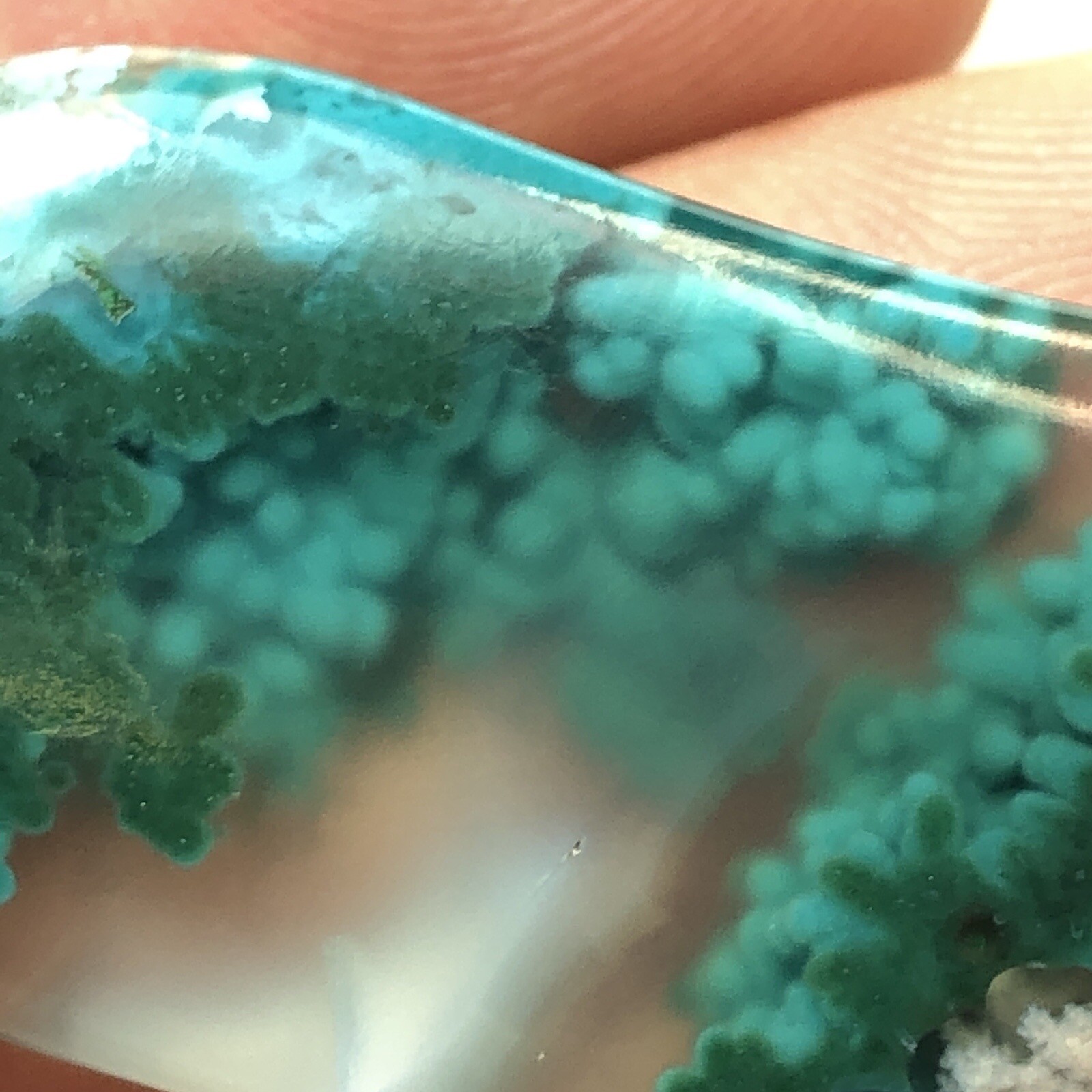 49 CT Museum Grade Gem Silica Chrysocolla Stalagmite Stalagtite Quartz Cabochon