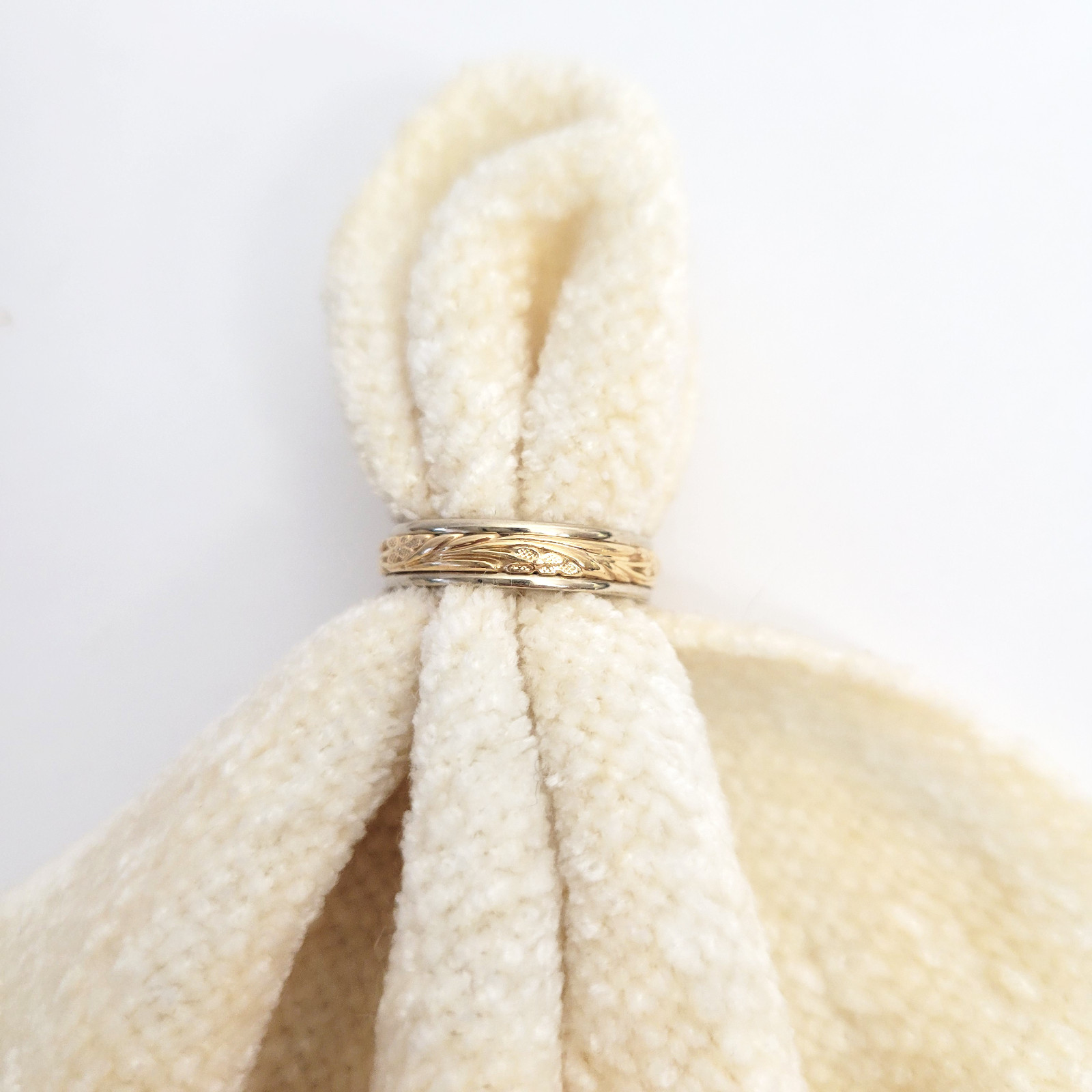 Vintage ArtCarved 14k Iconic 2-Tone Gold Floral Eternity Wedding Band 4.4g