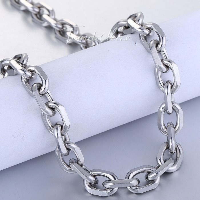 USA Stock 4mm Cable Rolo Link Stainless Steel Mens Boys Chain Necklace 20-28″