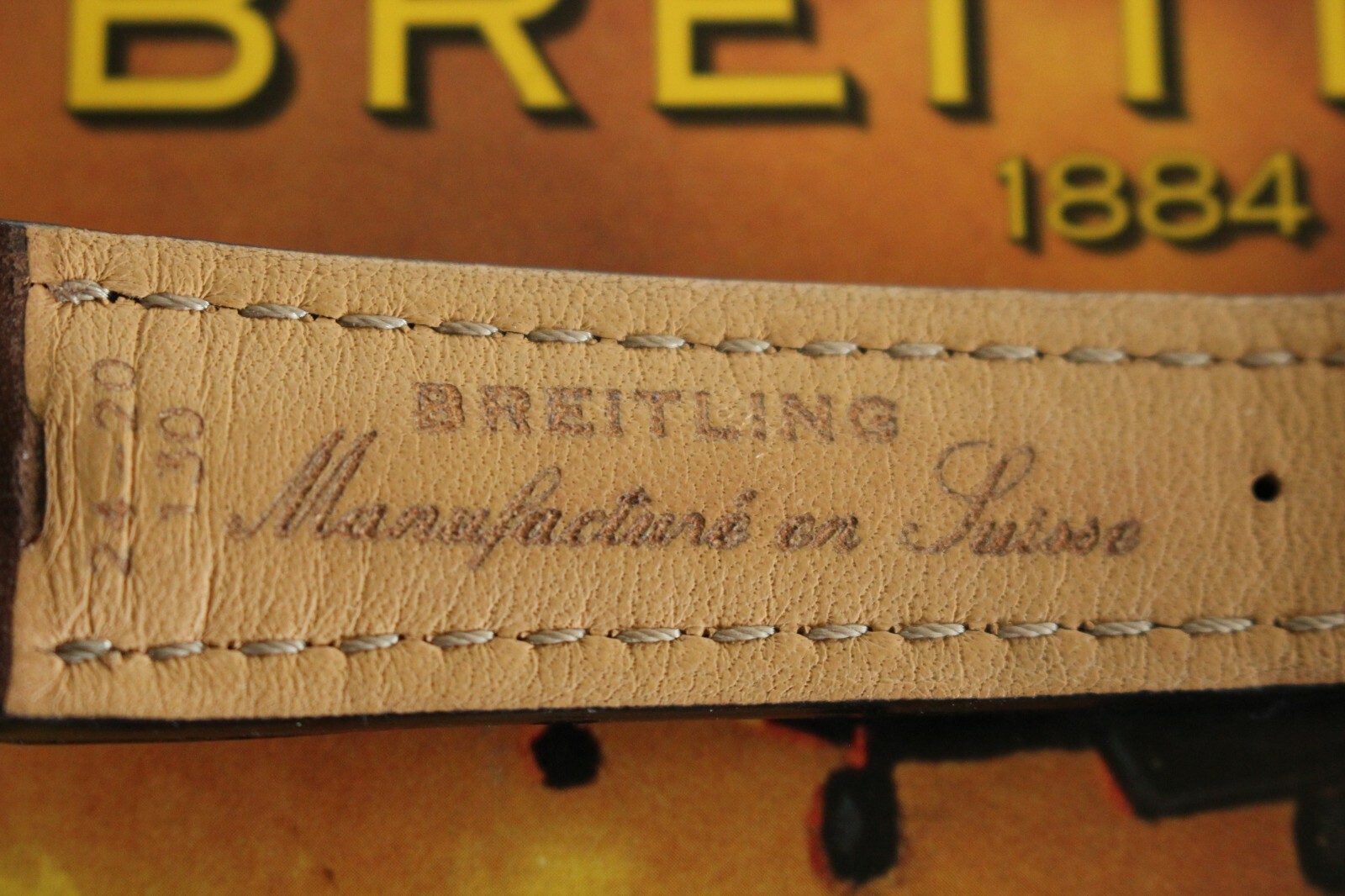 BREITLING 443X 24-20 BROWN DELUXE CALF TONGUE BUCKLE WATCH BAND WATCHBAND STRAP