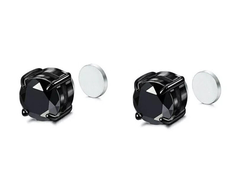Magnetic Stud Earrings Stainless Steel Women Men 6/8MM Non-Piercing Clip On