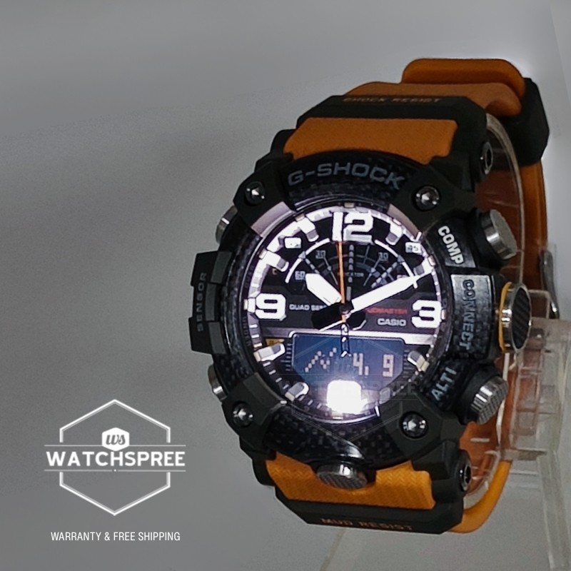 Casio G-Shock Mudmaster Bluetooth Bio-Based Orange Resin Band Watch GG-B100X-1A9