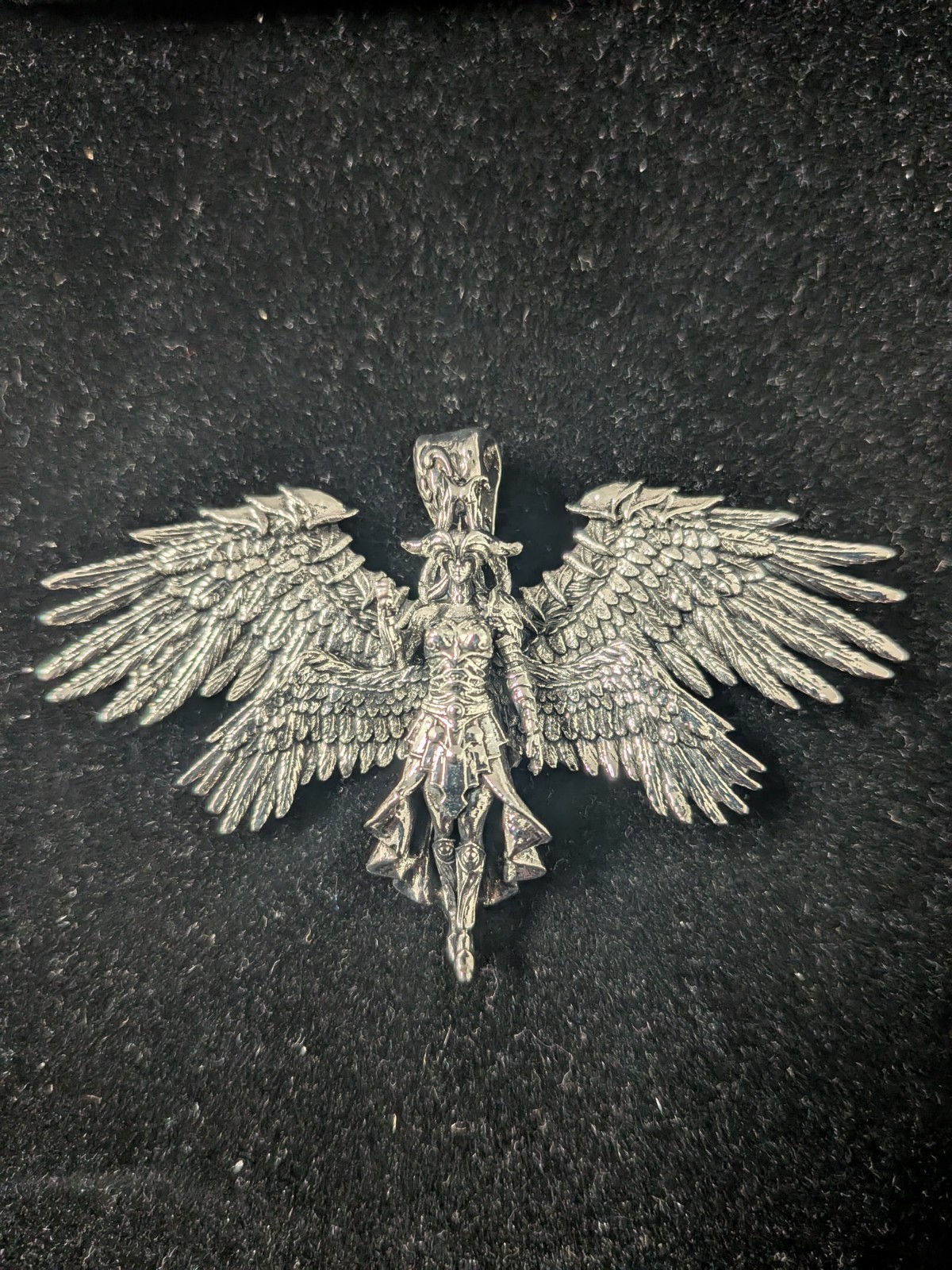Four-Winged Archangel, Guardian Angel, Stainless Steel, Pendant