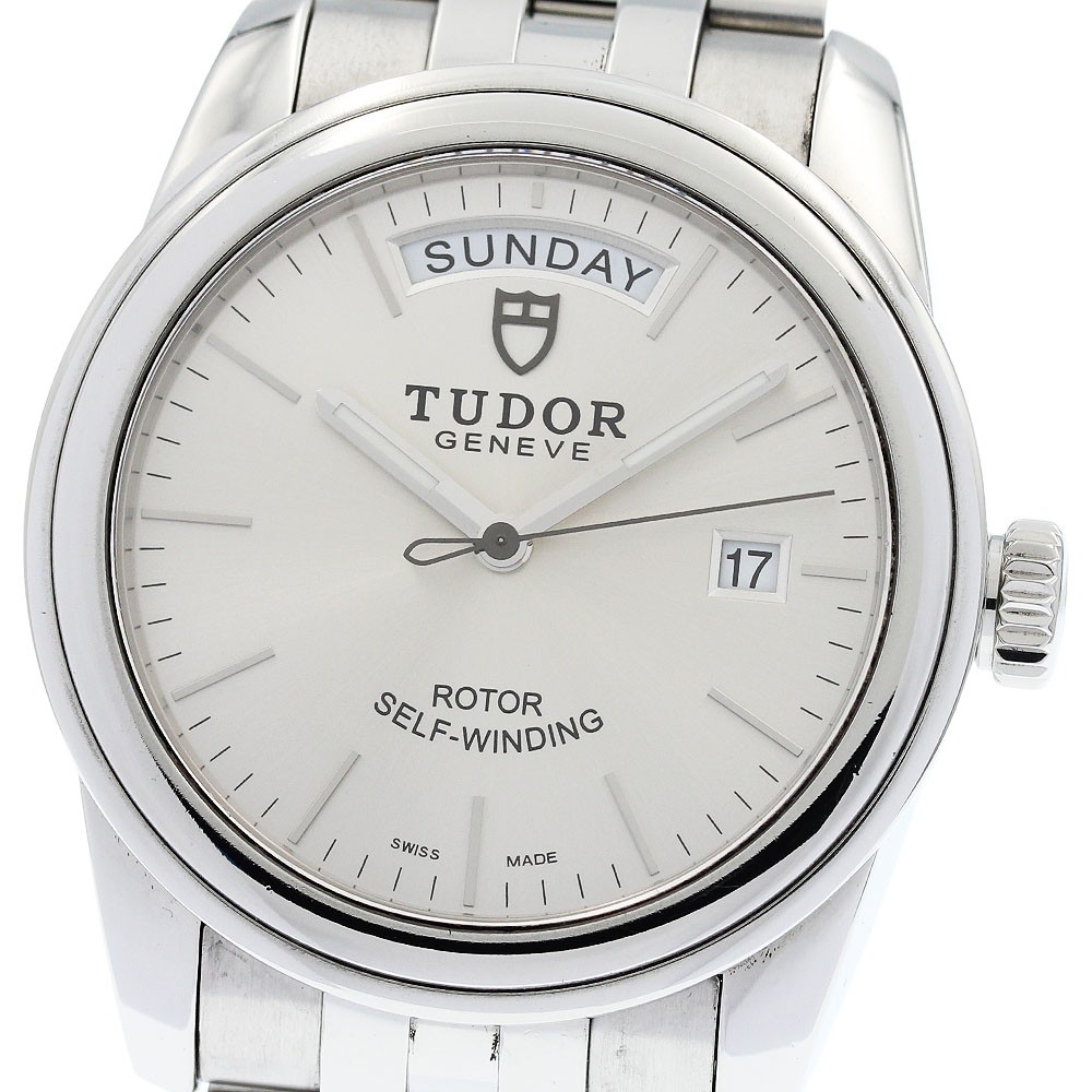 TUDOR Glamor Date Day 56000 Silver Dial Automatic Men’s Watch_952736