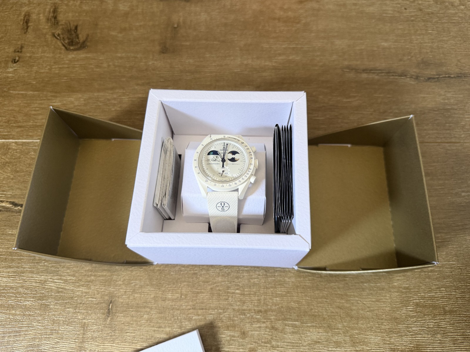 Swatch X Omega Moonswatch Mission to Earthphase Moonshine Gold W/ Box and Papers