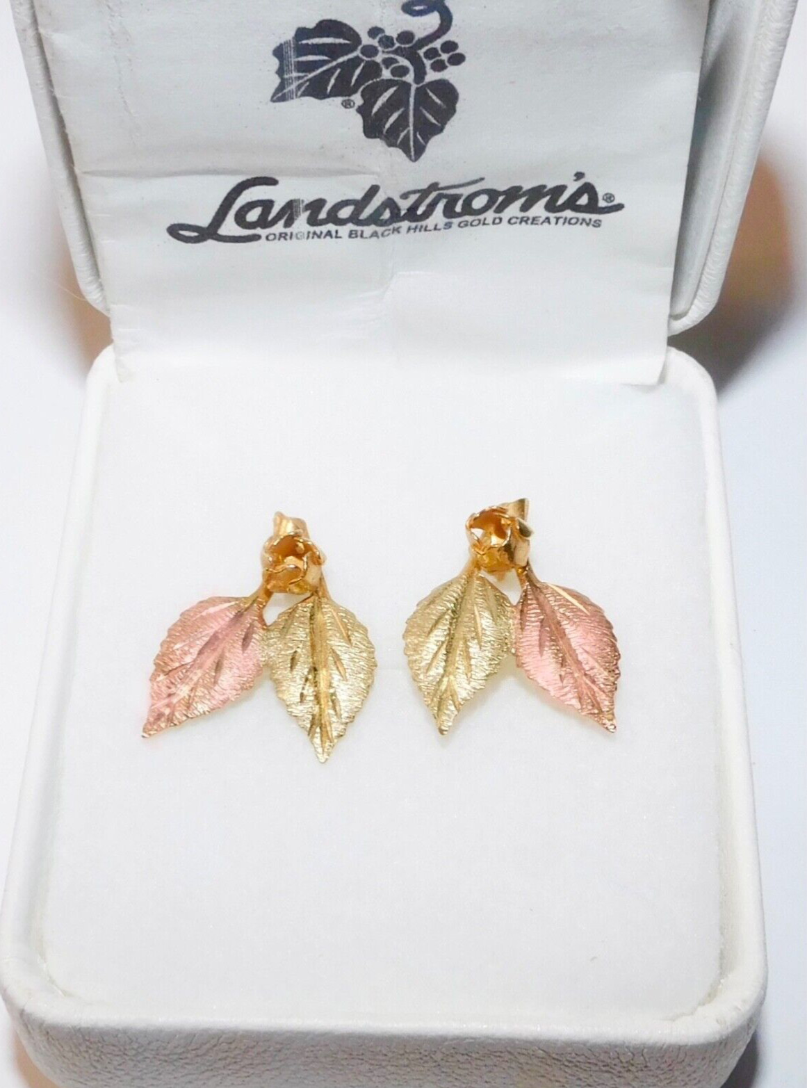 Black Hills Gold 10k Landstrom’s Yellow Rose Earrings