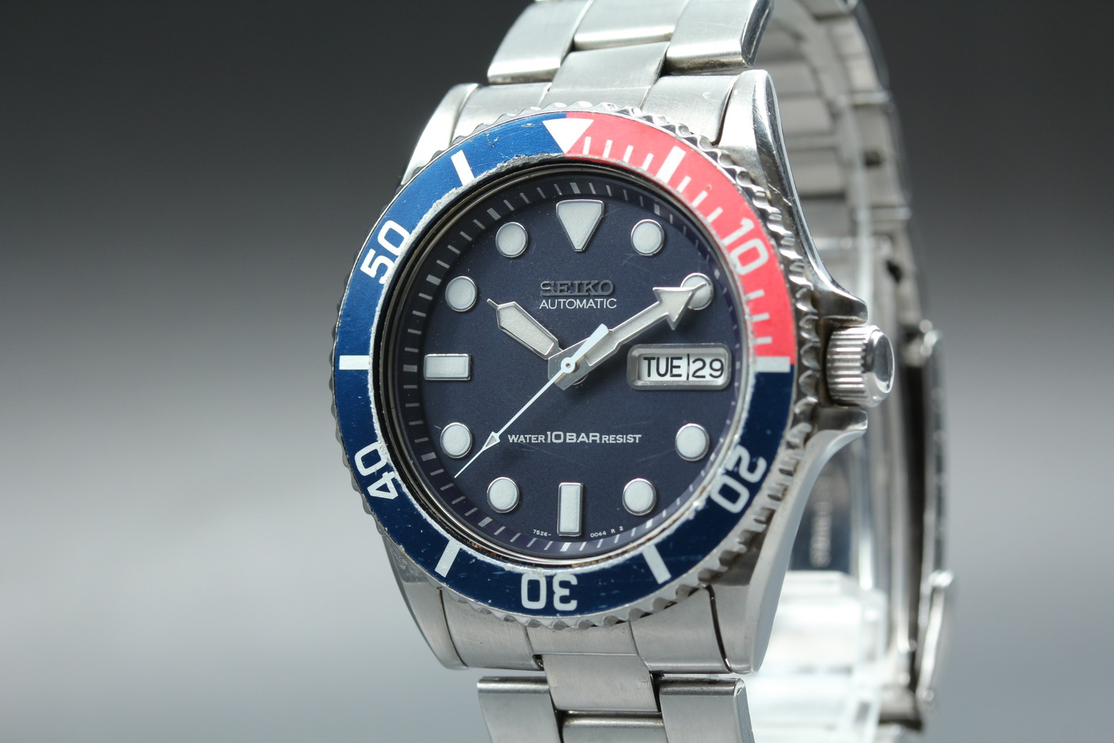 Exc+5 Seiko Diver’s SKX033 7S26-0040 Pepsi Automatic Mens Watch From JAPAN