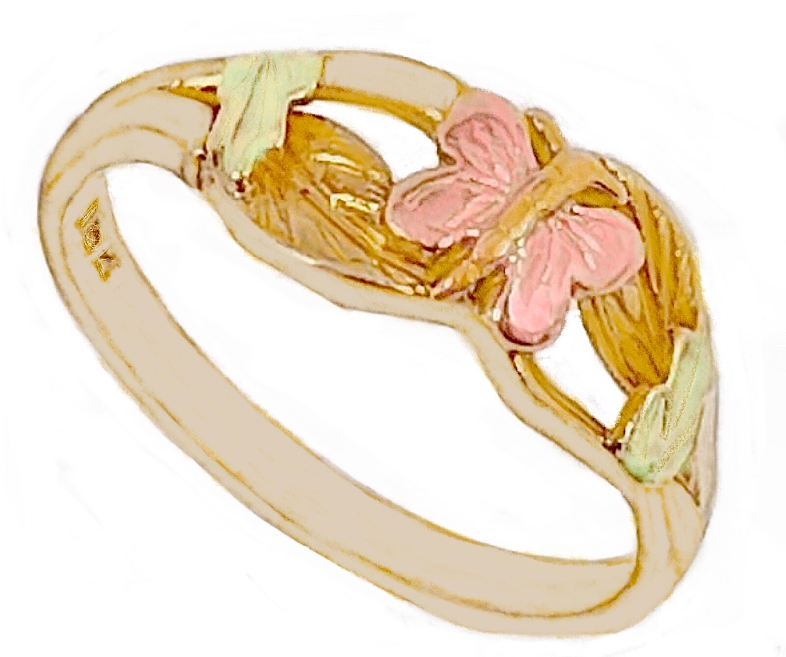 Black Hills Gold 10k Landstrom’s Butterfly Leaves Ring Size 6 1/2