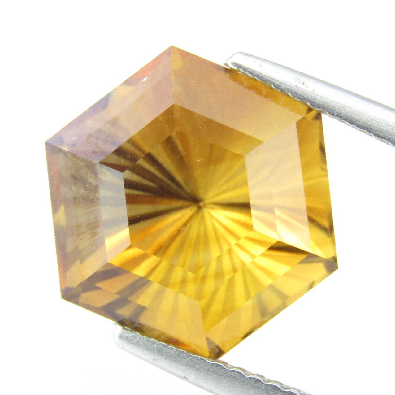 8.86Cts Winsome Natural Yellow Citrine 12mm Hexagonal Magic Cut Collection Gem
