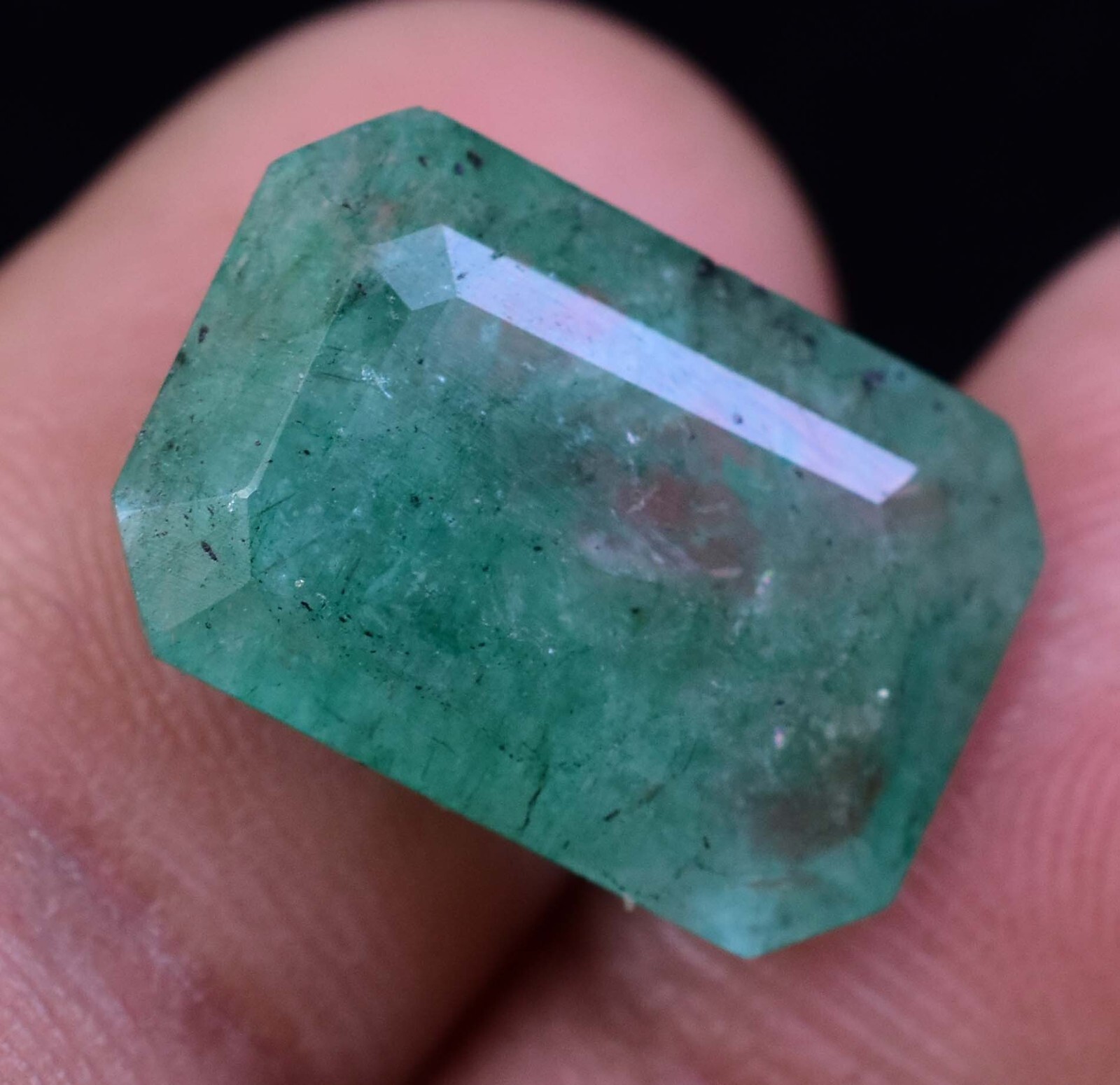 Rare Natural Green Colombian Emerald 7.60 CT Certified Emerald Loose Gemstone