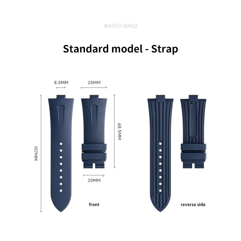 FKM Rubber Watch Strap Fits Vacheron Constantin Overseas 4500V 5500V 7900V 47040
