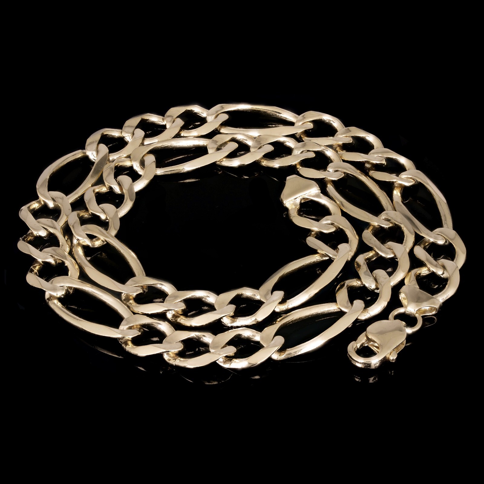 Men’s 14k Yellow Gold Solid Figaro Link Chain Necklace 20″ 11.25mm 60 grams