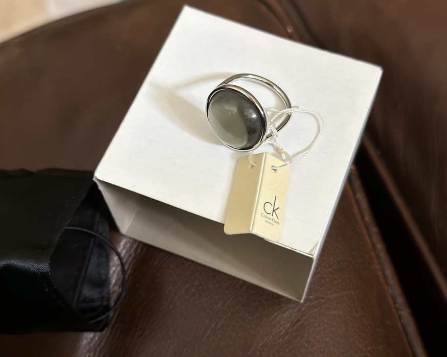 NWT Calvin Klein Grey Circle Fashion Ring size 9, Retail $95