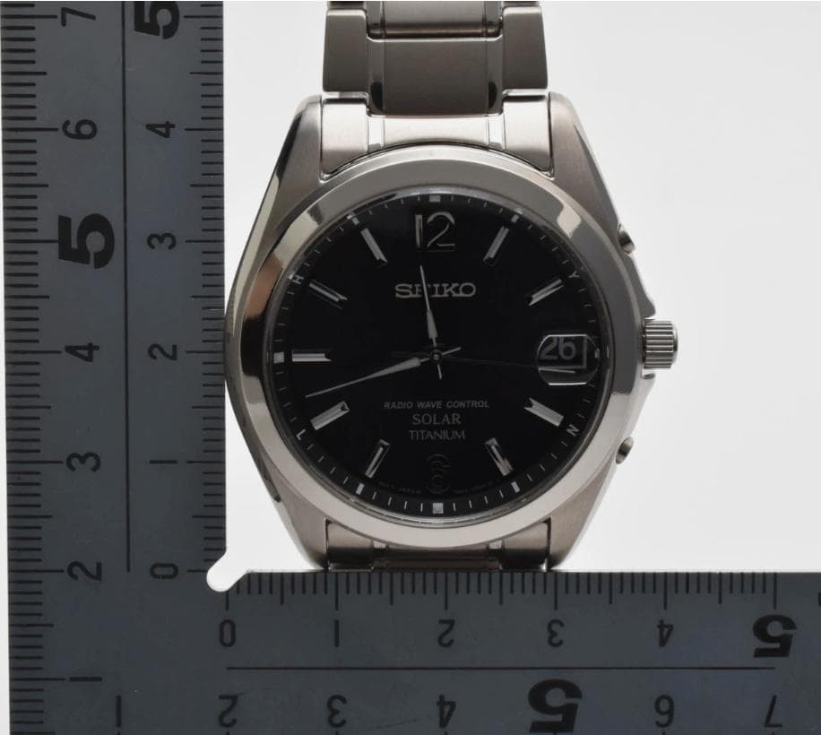 condition with box SEIKO wristwatch titanium solar black dial 7B52 0AM0