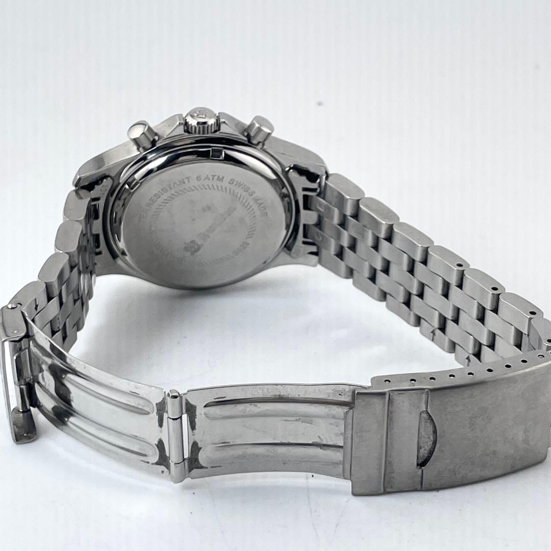 Hamilton Chronograph Date Quartz Working Watch 17cm 6.69in Black Dial 3832