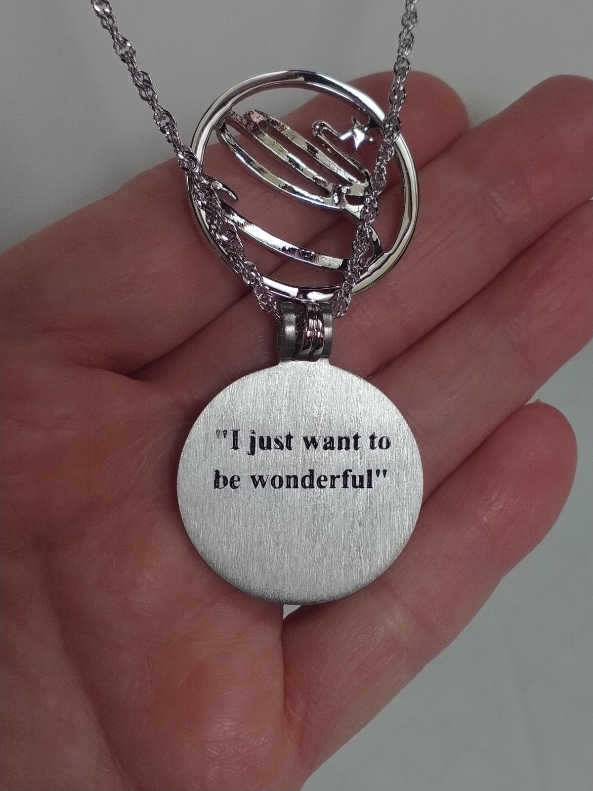 Marilyn Monroe “I Just Want to be Wonderful” Stainless Steel Pendant 18″
