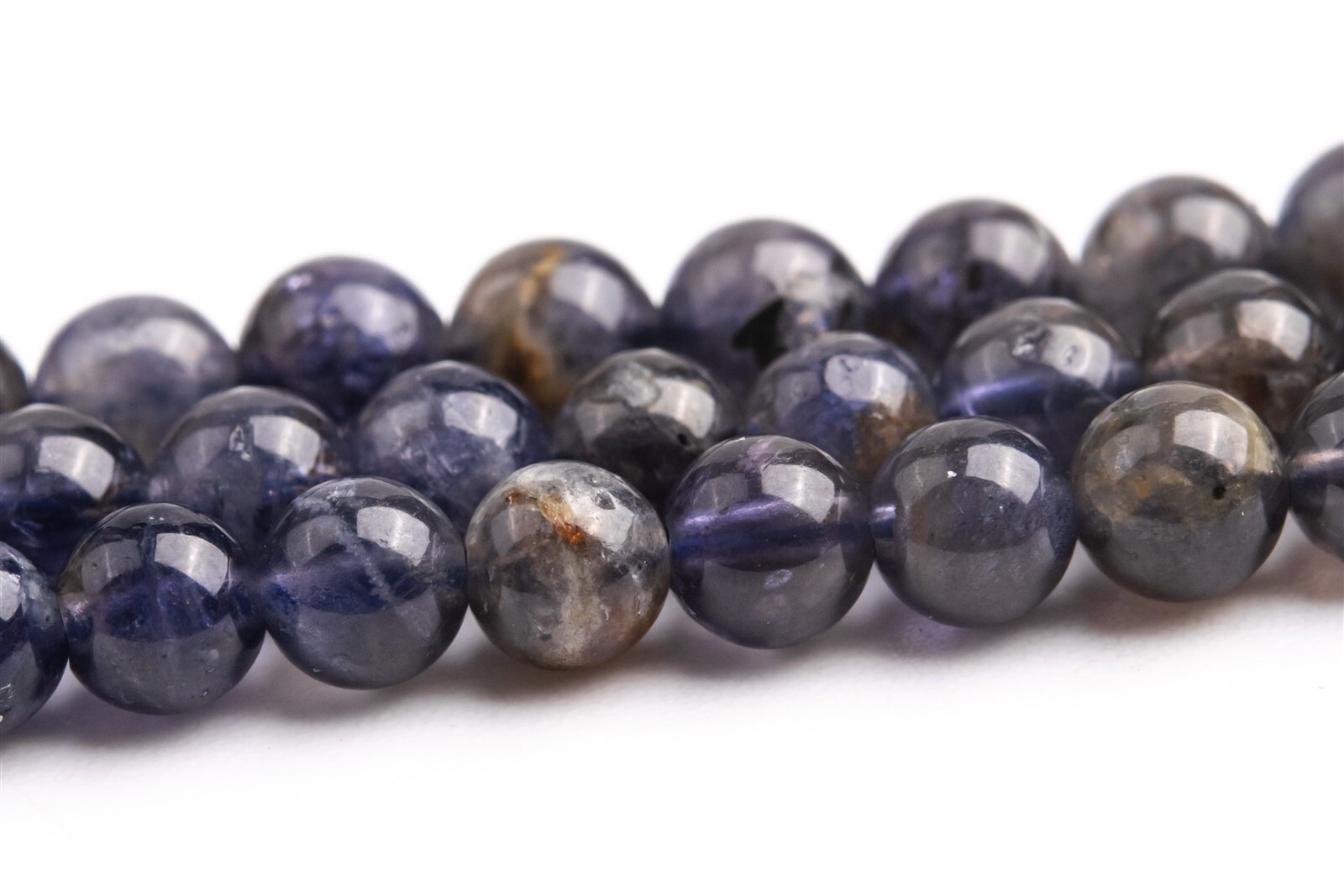 Genuine Natural Iolite Beads Grade A Round Loose Beads 4-5/6/8-9/12-13MM