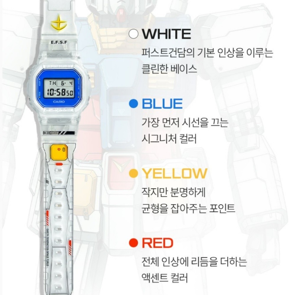 Casio G-Shock x Gundam Digital Watch White Limited Edition DW-5600GM26-7DR