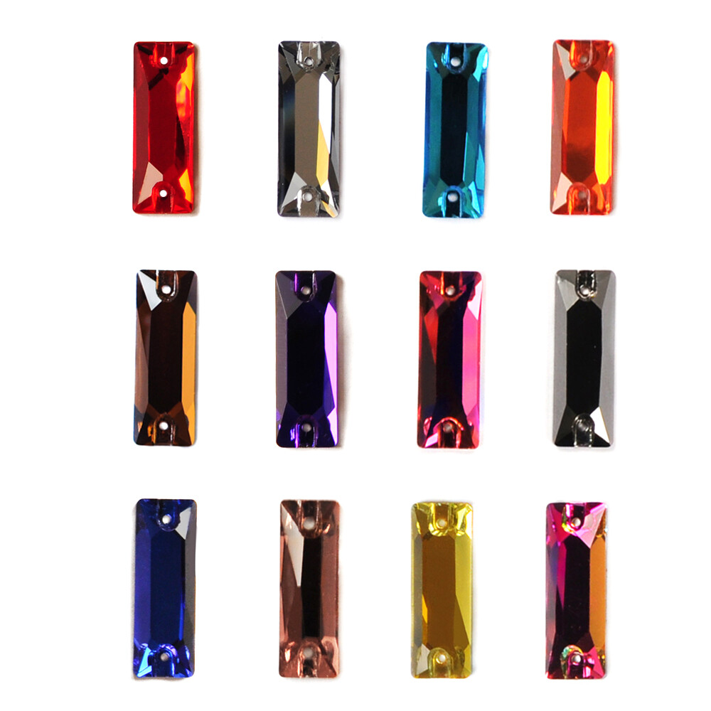 Cosmic Baguette Luxury Sew On Crystal Glass Rhinestone Sewing Stone Rectangle