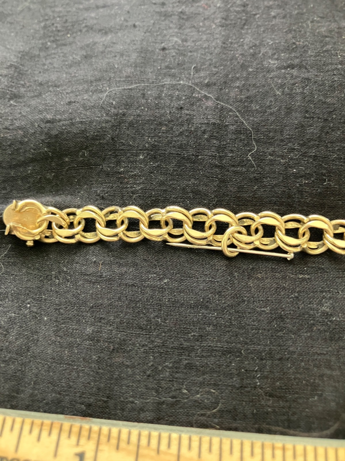 14K yellow gold double link charm bracelet POM 60’s 21 grams 8 inches