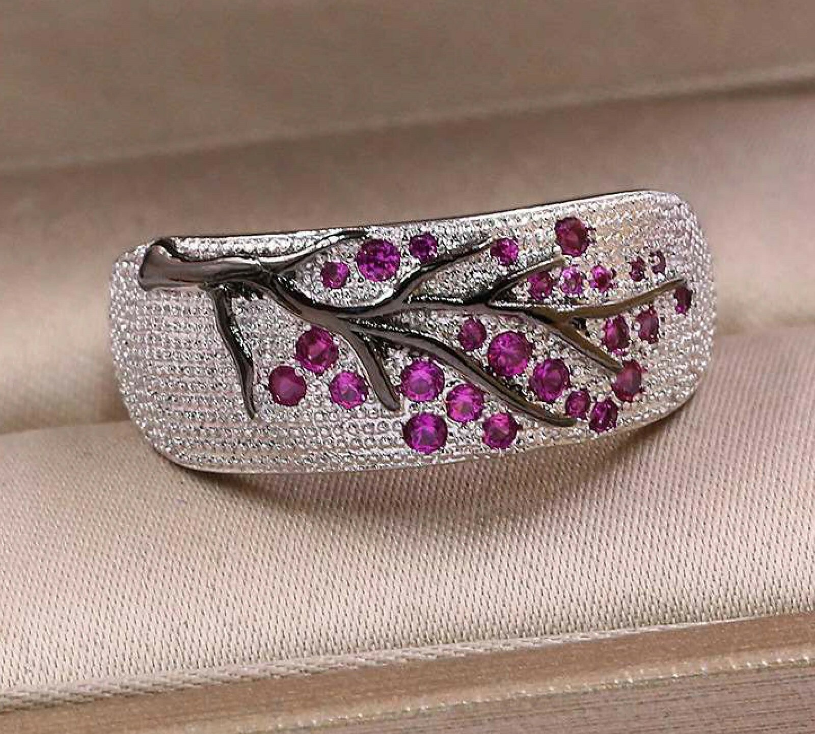 Una Wedding/Mother’s/Tree of Life Ring – Magenta – Various Sizes