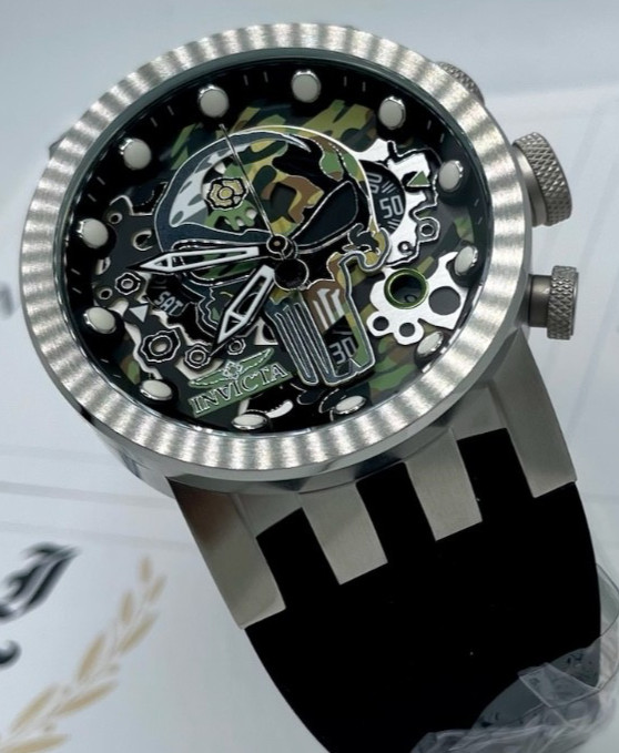 Invicta Marvel Punisher Men’s 46mm Limited to 3,000 Swiss Chrono Watch (34680)