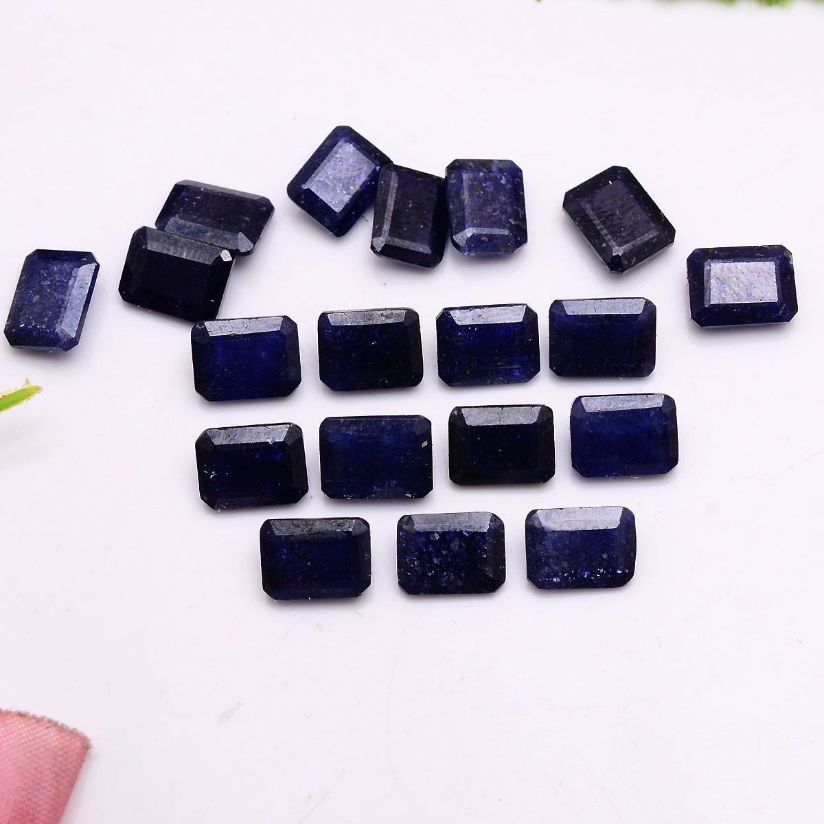 Set Of 19 Pc Natural Blue Sapphire 7.60mm-8.02mm Cushion Cut Loose Gemstones Lot
