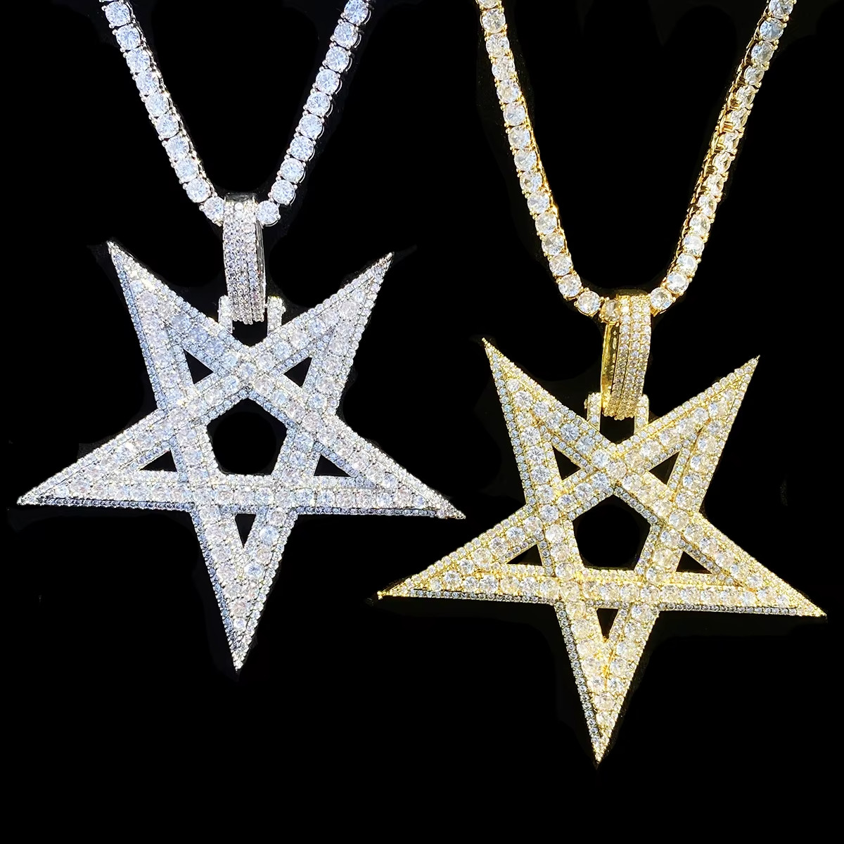 Upside Down Star Iced Out Chain Hip Hop Destroy Lonely Playboi Carti