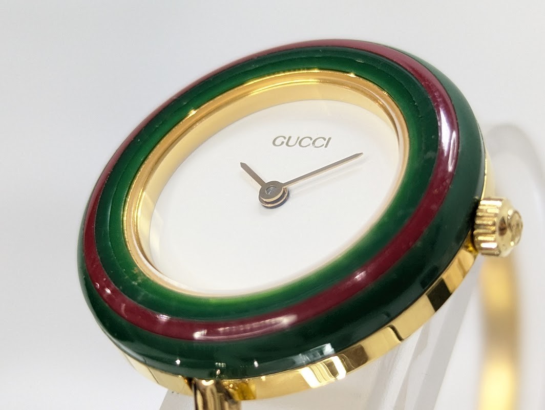 GUCCI Change Bezel 11/12.2 Watch Quartz Gold BOXED Women’s Working Authentic