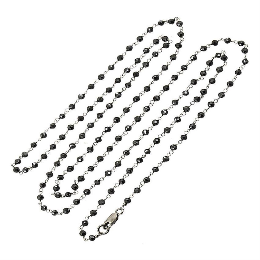 Genuine 3 mm 50 cm Black Diamond Beads Necklace AAA Certified Christmas Gift