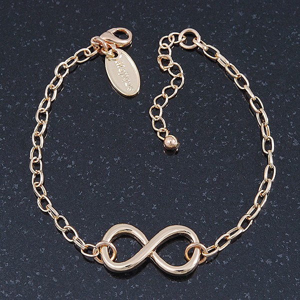 Infinity Bracelet in Gold Tone – 18cm L/ 5cm Ext