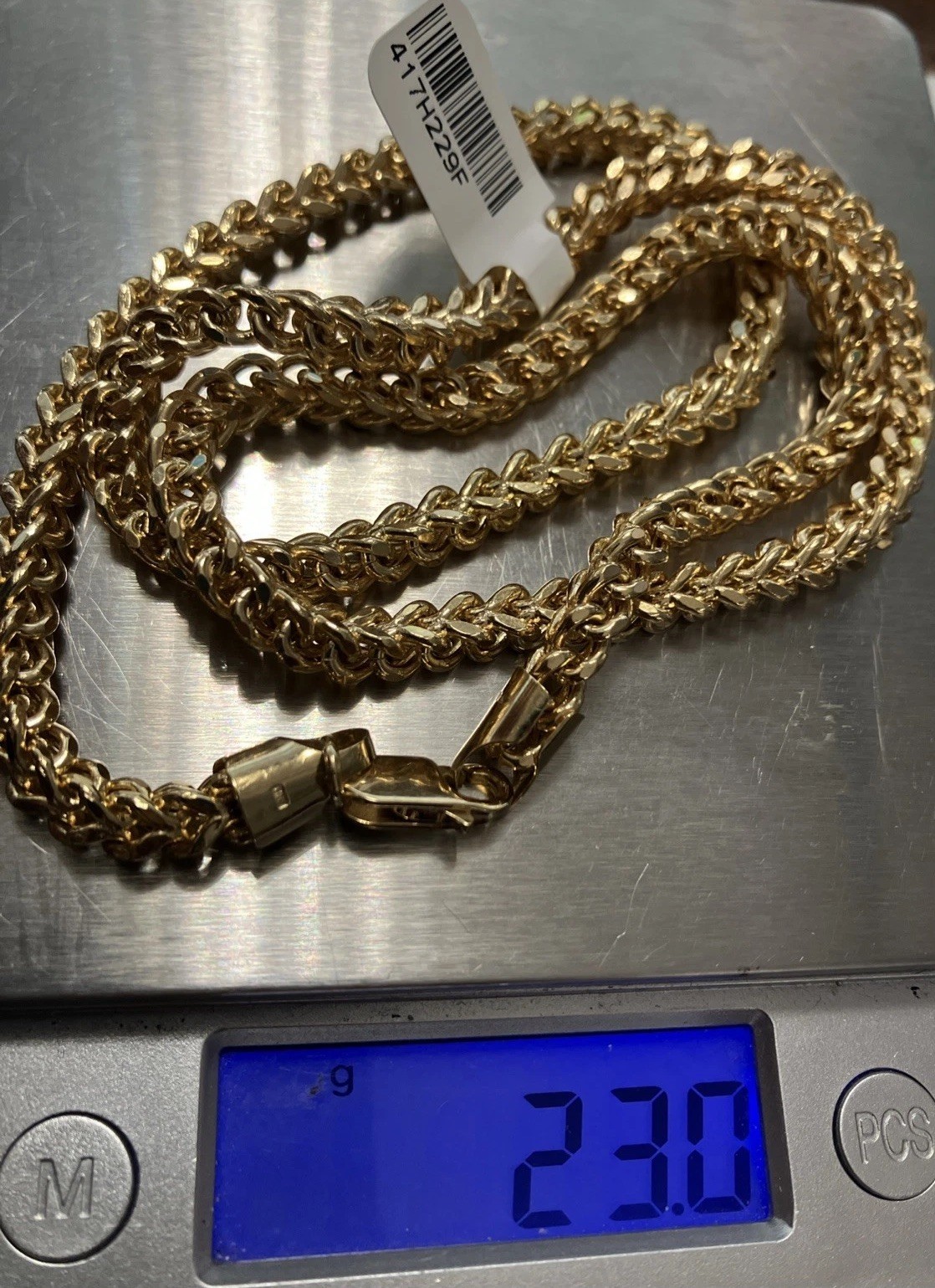 10kt Real Gold Franco Chain 22.9Grams 4.5mm 22” GND Brand New with Tag 10k