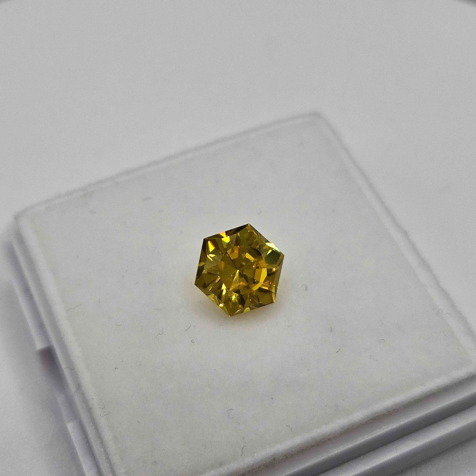 Artisan YAG Garnet 3.705ct Prism glow | Radiant Brilliant Hexagon | LAB